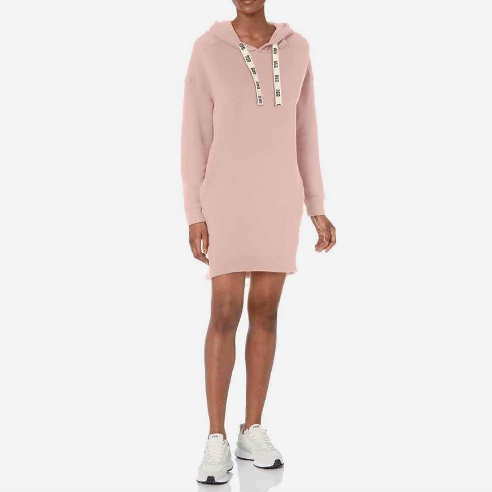 NWT UGG Women's Aderyn Brushed Fleece Hoodie Dress LV5 Clay Pink Medium